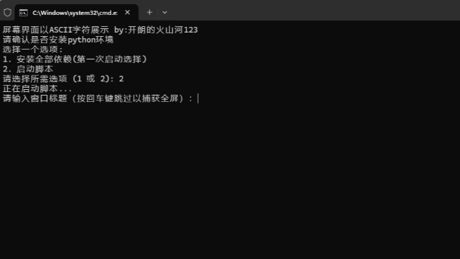 屏幕界面ASCII字符展示